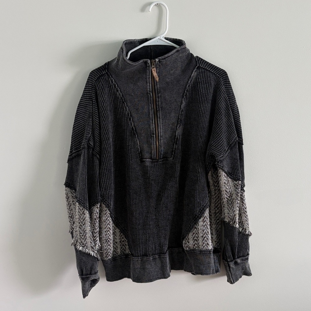 BKE Charcoal and Cream Turtleneck Sweater